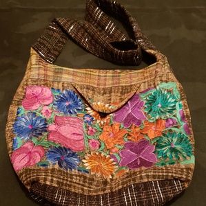Boho Handmade Floral Embroidered Hobo Bag